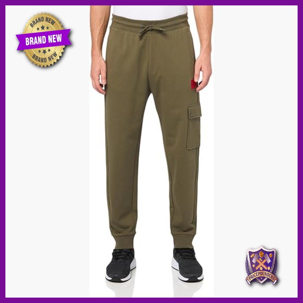 Men's Cargo Pocket Cotton Sweatpants, Regular Fit, Mid Rise